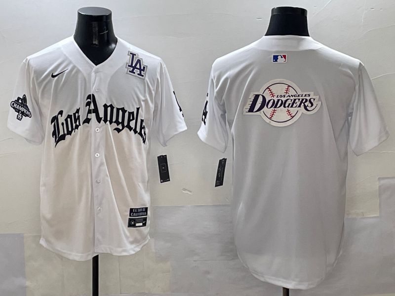 Men Los Angeles Dodgers Blank White Five generations Joint Name 2025 Nike MLB Jersey style 79->los angeles dodgers->MLB Jersey